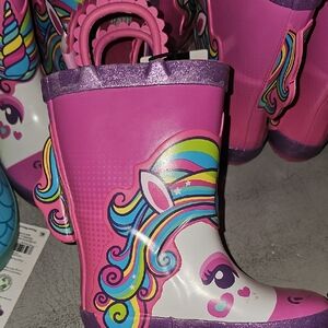 Pink Unicorn Rain Boots